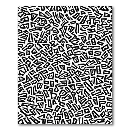 Bold Black And White Abstract Shapes Rug
