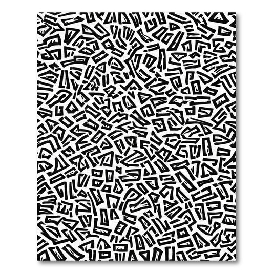 Bold Black And White Abstract Shapes Rug