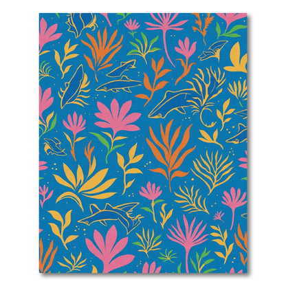 Oceanic Flora Shark Collage Rug