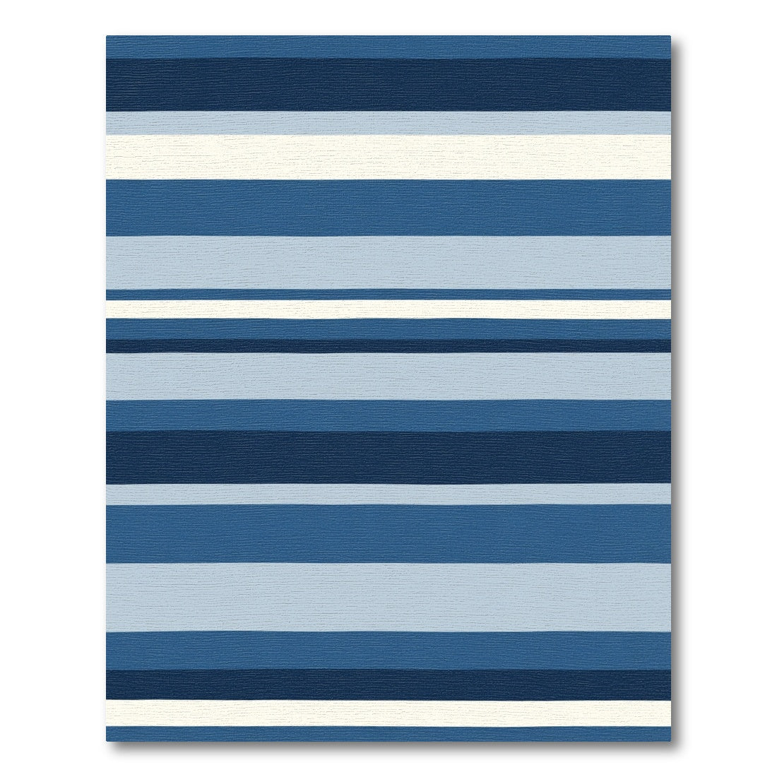 Navy Blue Cream Striped Contemporary Area Rug