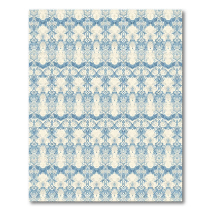 Vintage Blue Scrollwork Damask Rug