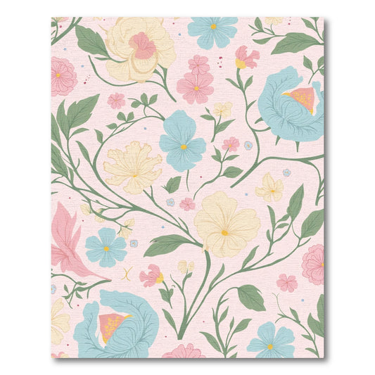 Pastel Floral Garden Vines Rug