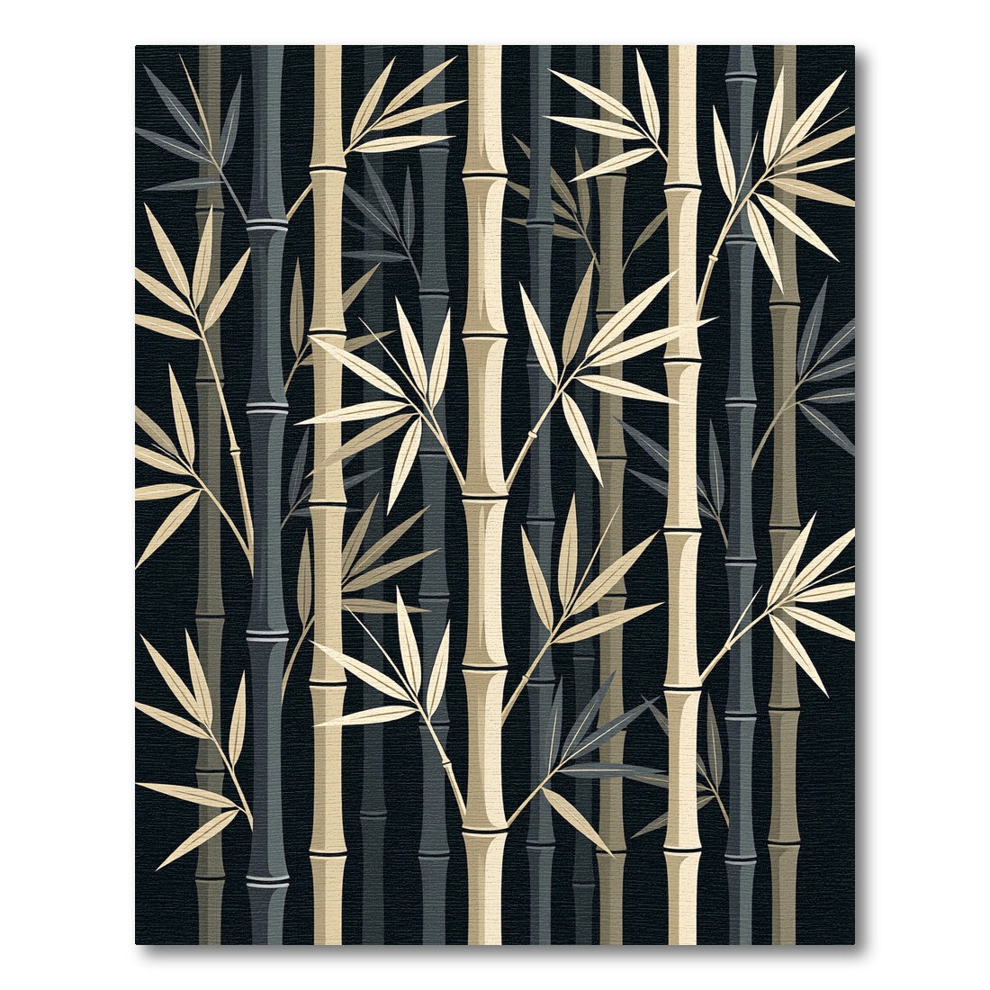 Zen Bamboo Grove Midnight Neutral Rug