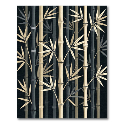 Zen Bamboo Grove Midnight Neutral Rug