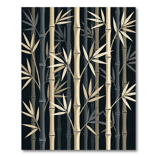 Zen Bamboo Grove Midnight Neutral Rug
