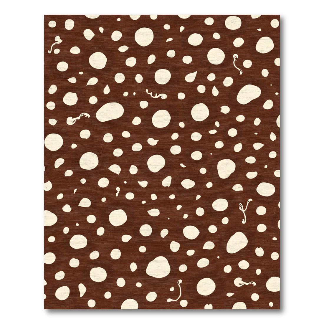 Brown Cream Speckled Organic Circles Rug