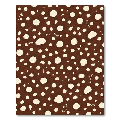 Brown Cream Speckled Organic Circles Rug