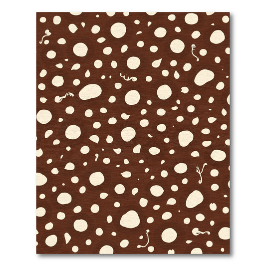 Brown Cream Speckled Organic Circles Rug