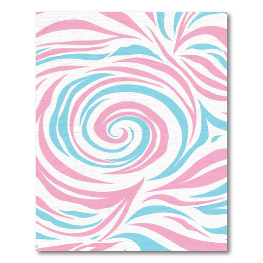 Pink Blue Swirl Abstract Waves Rug
