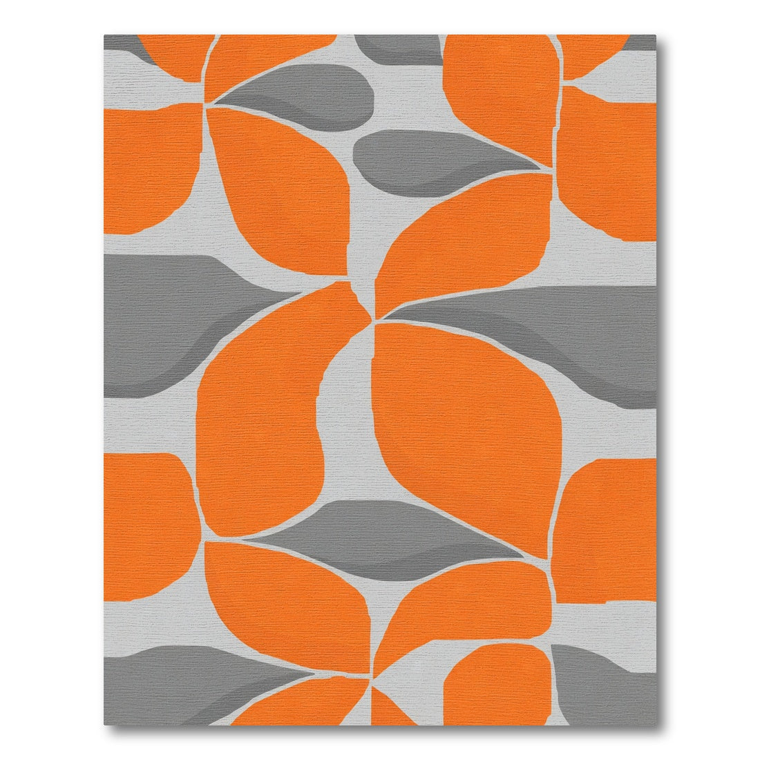 Orange Gray Organic Abstract Rug