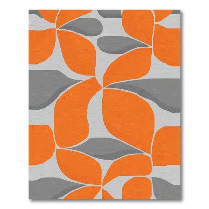 Orange Gray Organic Abstract Rug