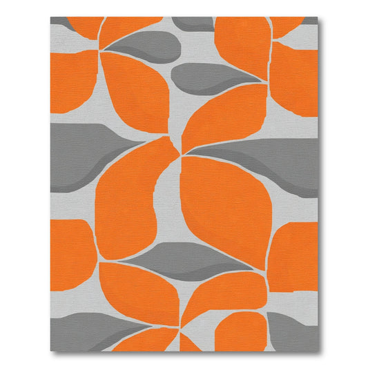 Orange Gray Organic Abstract Rug