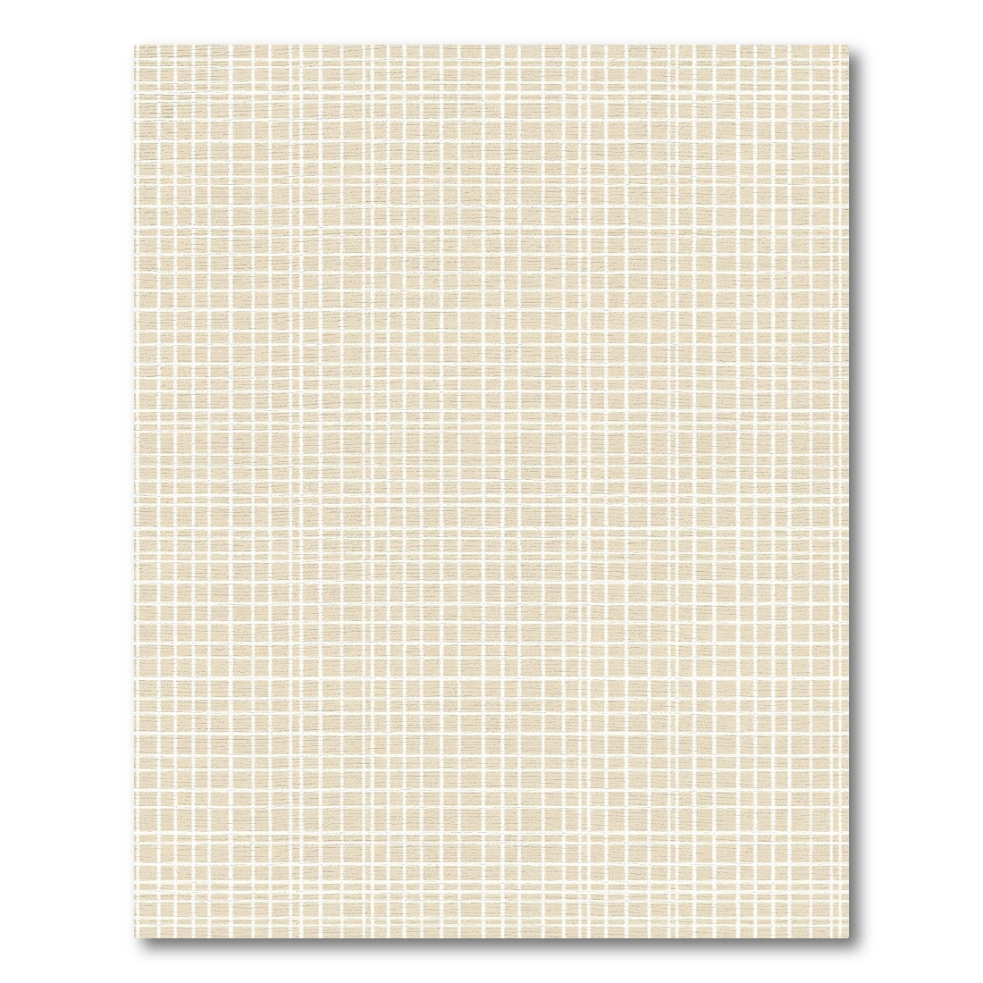 Ecru White Geometric Grid Rug