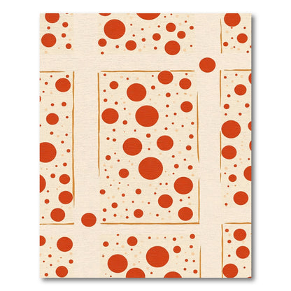 Cream Orange Polka Dot Square Rug