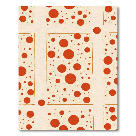 Cream Orange Polka Dot Square Rug