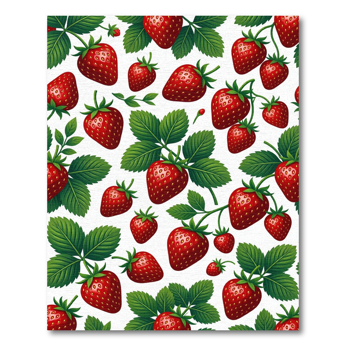 Vibrant Summer Strawberry Fruit Illustration Rug
