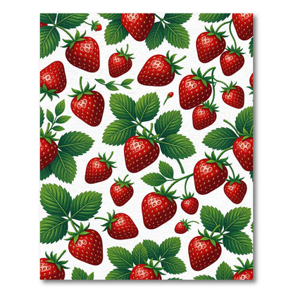 Vibrant Summer Strawberry Fruit Illustration Rug