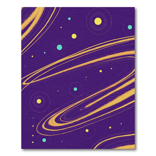 Cosmic Purple Swirling Yellow Teal Rug