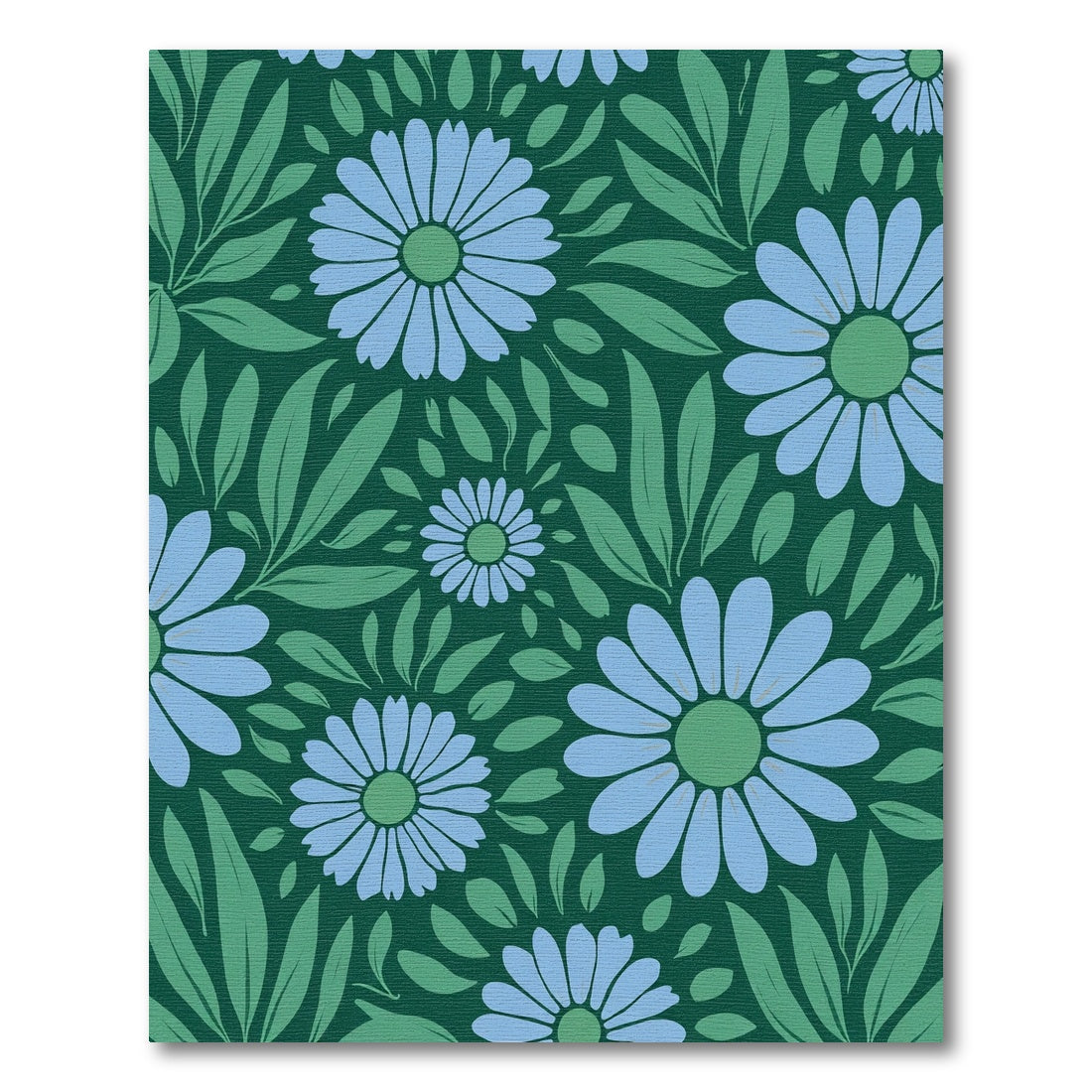 Light Blue Daisy Garden Foliage Rug