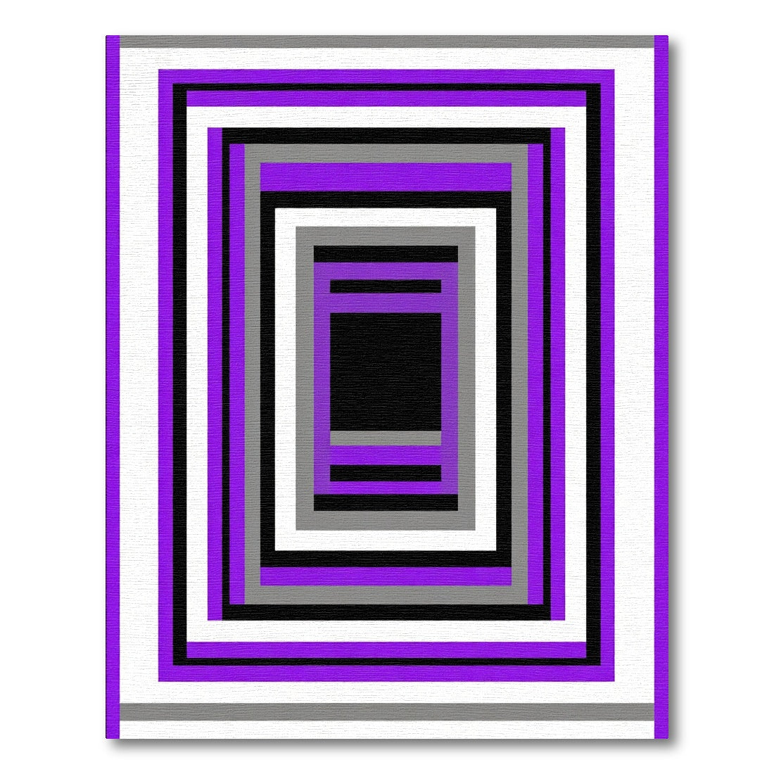 Purple Gray White Black Rectangular Tunnel Rug