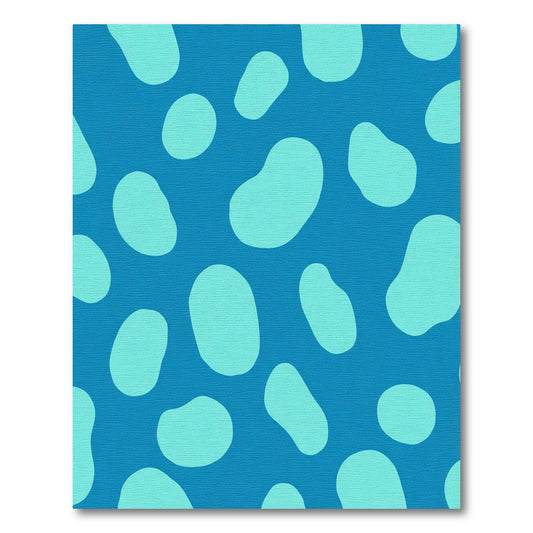 Teal Irregular Shapes on Blue Rug