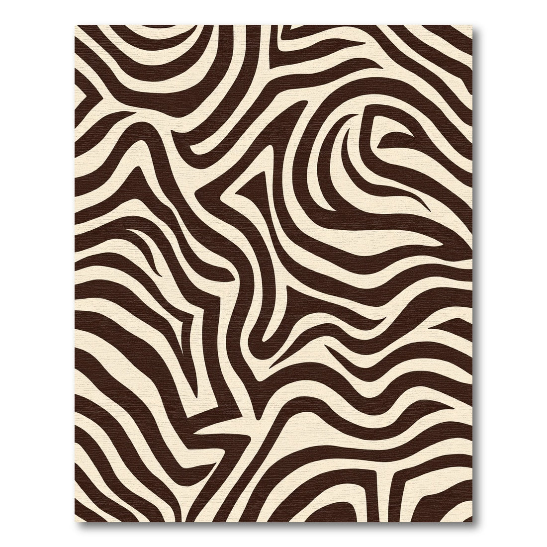 Brown Cream Zebra Stripe Waves Rug
