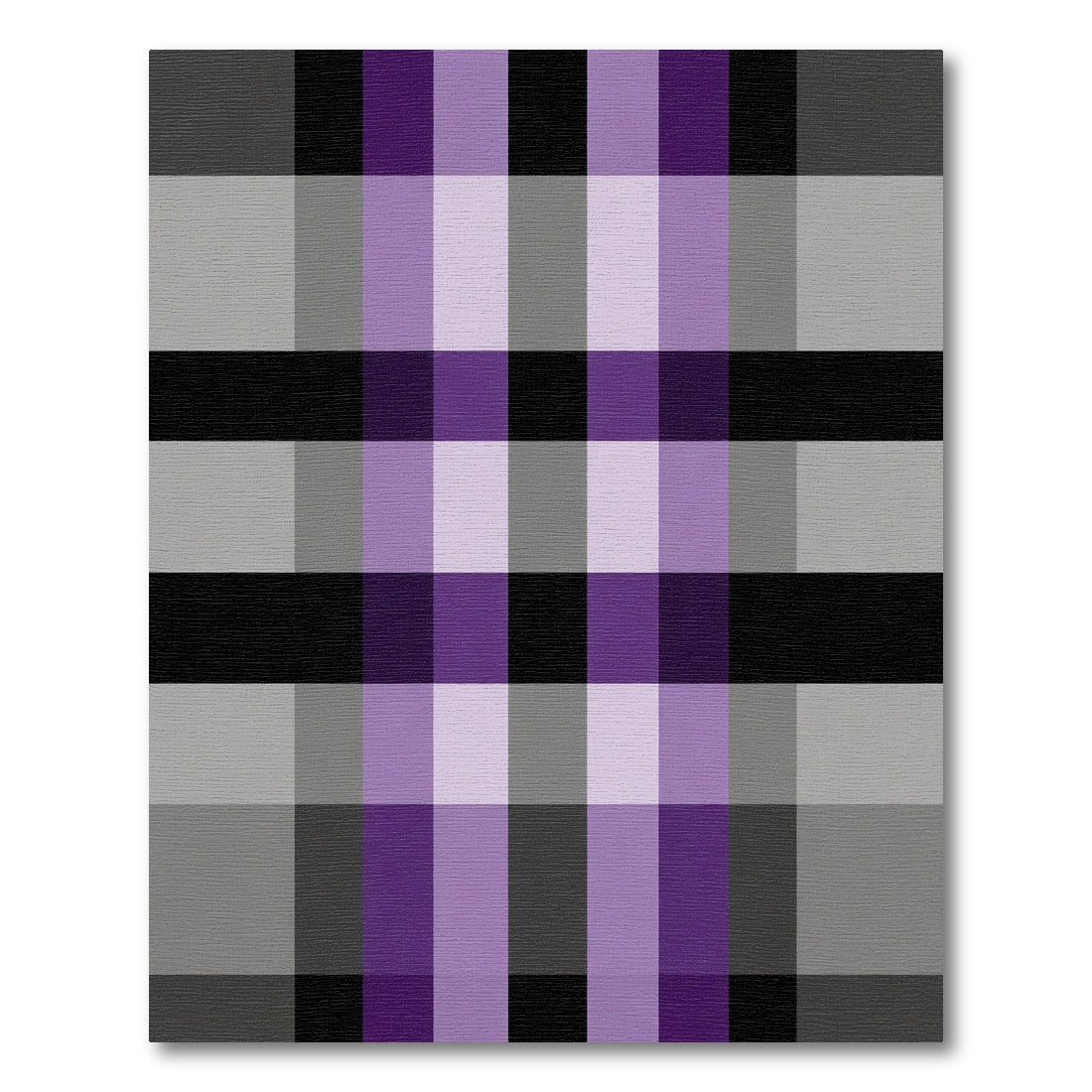 Purple Black Gray Plaid Checkered Rug