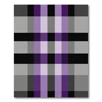 Purple Black Gray Plaid Checkered Rug
