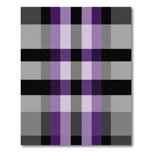 Purple Black Gray Plaid Checkered Rug
