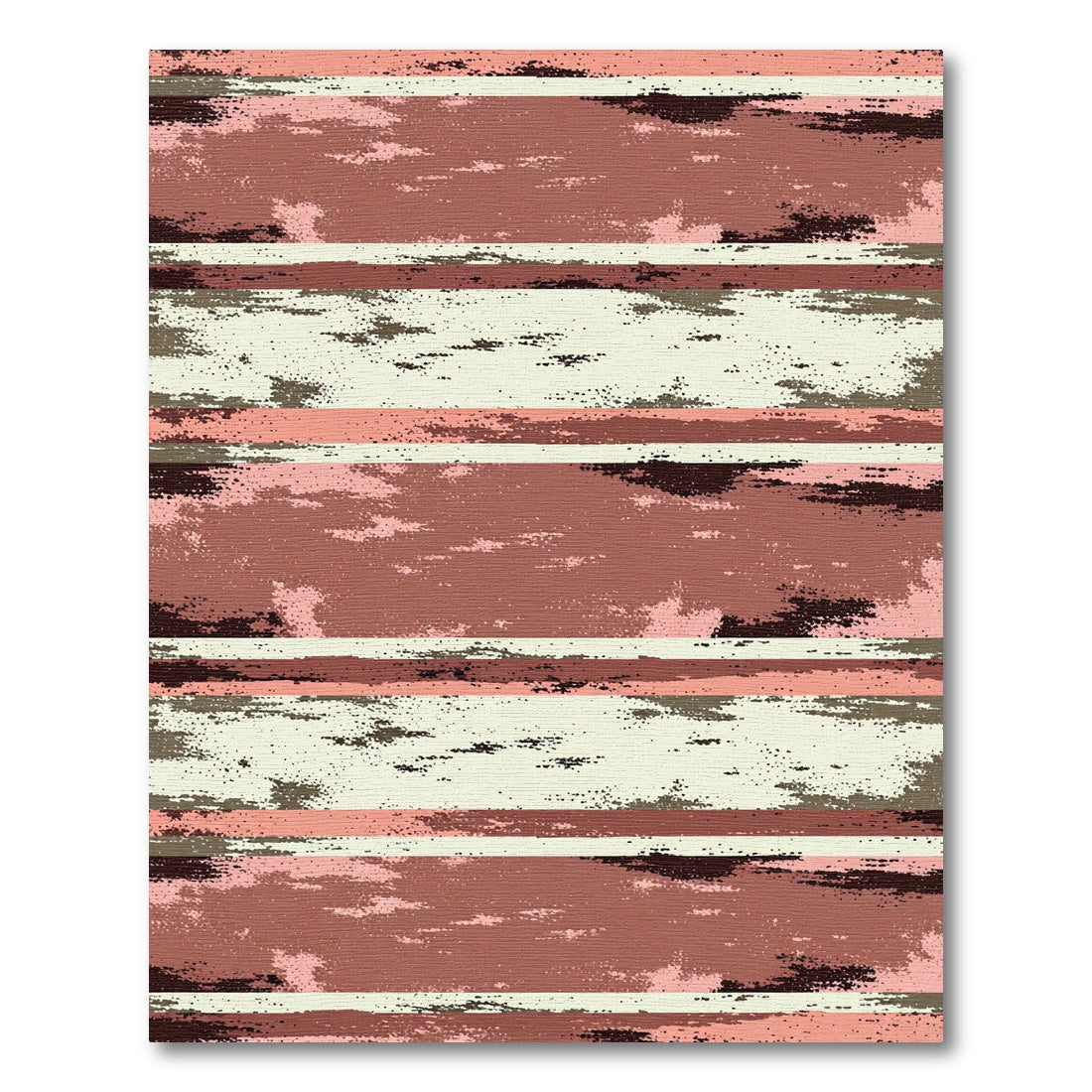 Warm Earthy Tones Distressed Stripes Rug