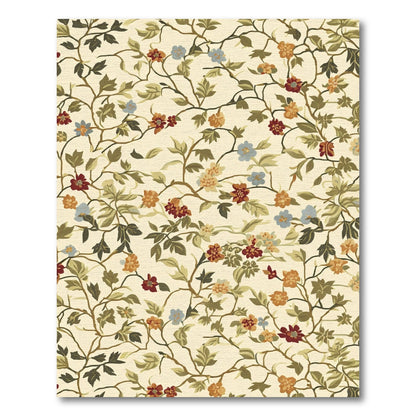 Vineyard Floral Red Blue Blossom Rug