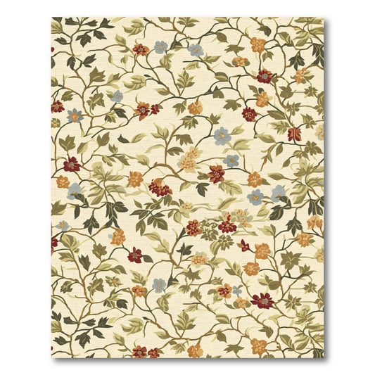 Vineyard Floral Red Blue Blossom Rug