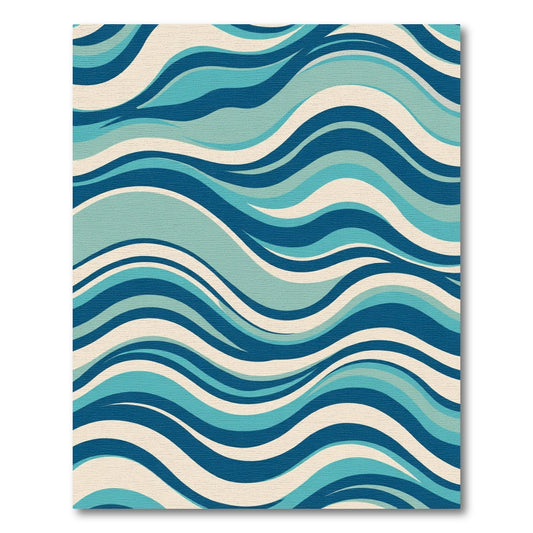 Coastal Ocean Wave Swirl Rug