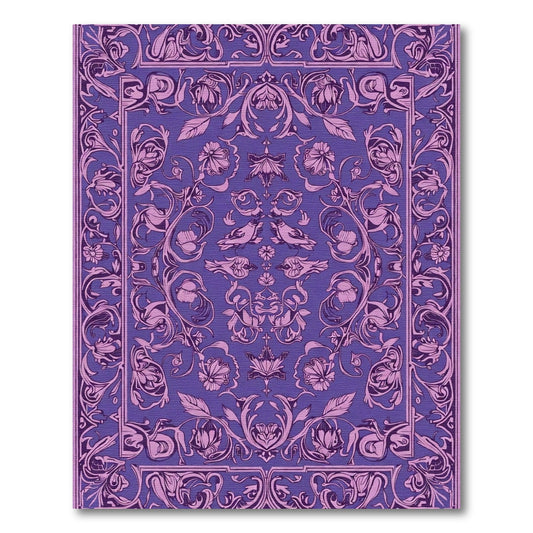 Regal Purple Floral Bird Scroll Rug