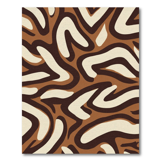 Earthy Abstract Swirl Ribbon Rug