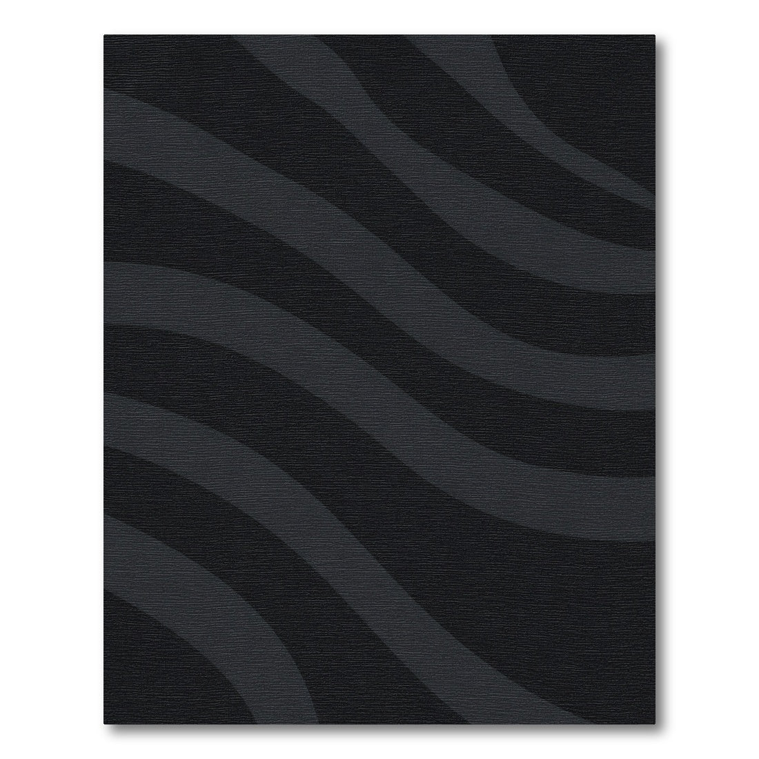 Dark Gray Wavy Stripe Rug