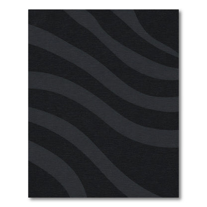 Dark Gray Wavy Stripe Rug