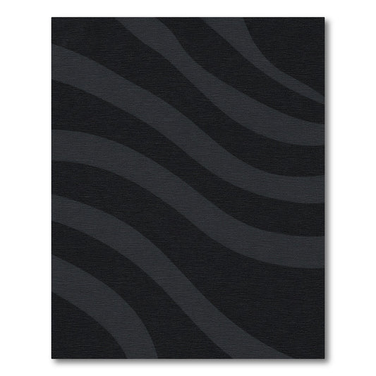 Dark Gray Wavy Stripe Rug