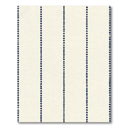 Cream Navy Vertical Dot Stripe Rug