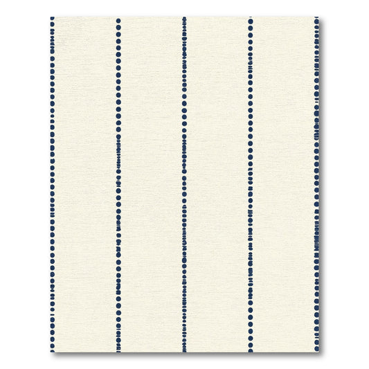 Cream Navy Vertical Dot Stripe Rug