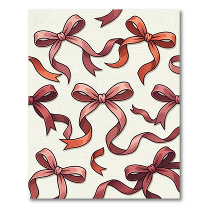 Elegant Blush Ribbon Bow Illustration Rug