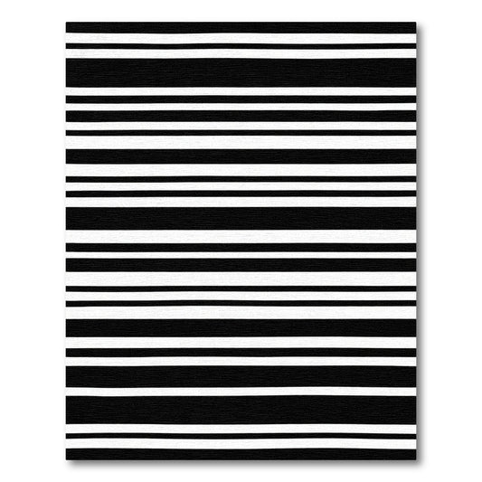 Bold Black and White Horizontal Stripe Rug