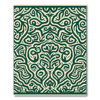 Emerald Ivory Intricate Scroll Rug