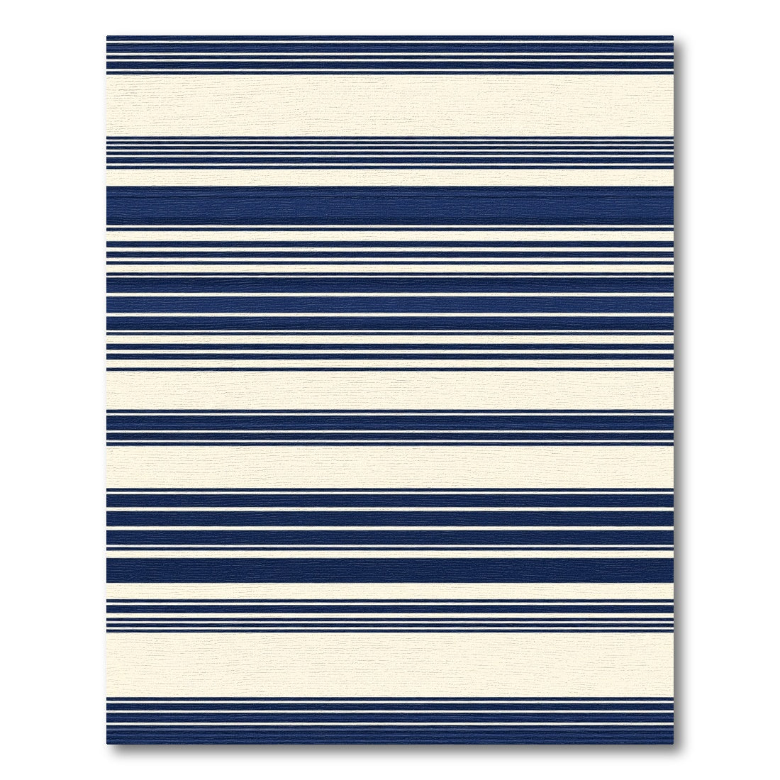 Navy Cream Horizontal Stripe Rug