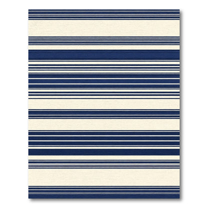Navy Cream Horizontal Stripe Rug