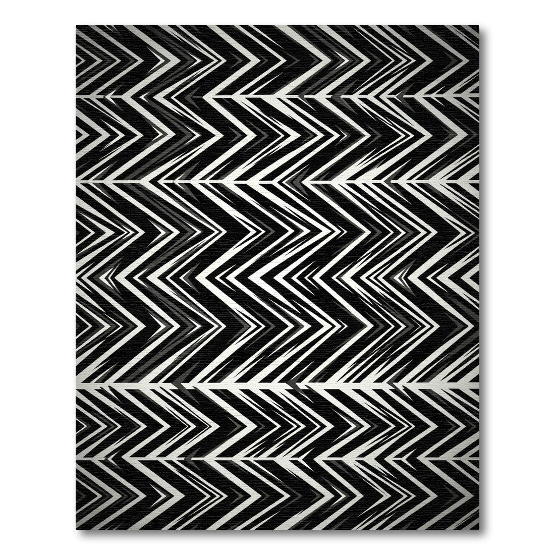 Bold Black White Chevron Stripe Rug