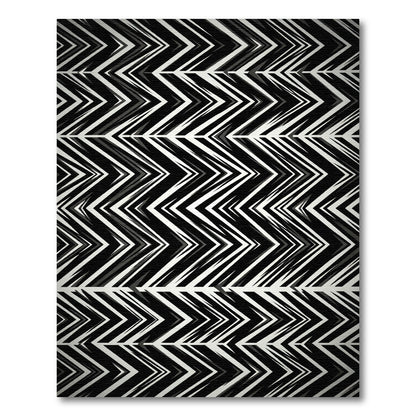 Bold Black White Chevron Stripe Rug