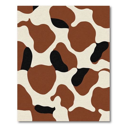 Brown Black Cream Organic Spots Rug
