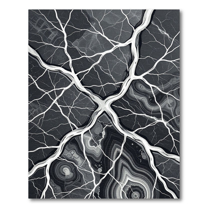 Monochromatic Abstract Gnarled Root Marble Rug