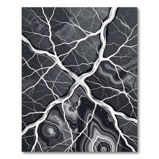 Monochromatic Abstract Gnarled Root Marble Rug